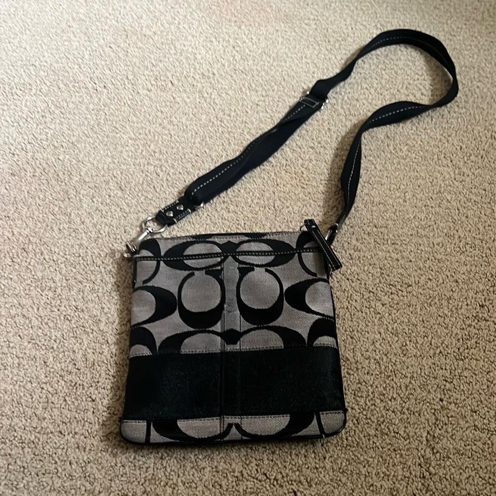 Coach black signature C crossbody
